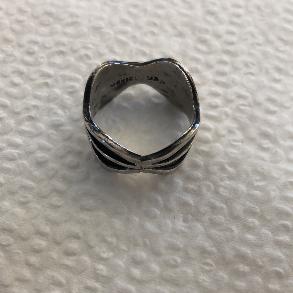 Solid Sterling Silver Thick Wave Ring - image 3